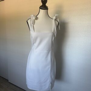 Blue Blush White Tie Strap Mini Dress